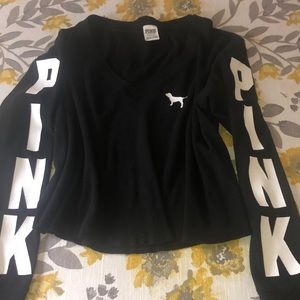 VS Pink Oversized Cropped Long Sleeve